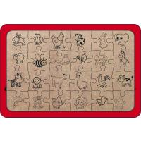 Canavar Araba 24 Parça Ahşap Çocuk Puzzle Yapboz