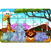 Hayvanlar 24 Parça Ahşap Çocuk Puzzle Yapboz Model 19