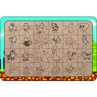 Köy Evi 24 Parça Ahşap Çocuk Puzzle Yapboz