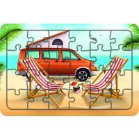 Tatil Karavanı 24 Parça Ahşap Çocuk Puzzle Yapboz