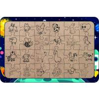 Uzay ve Astronot 24 Parça Ahşap Çocuk Puzzle Yapboz