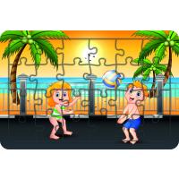 Voleybolcu Çocuklar 24 Parça Ahşap Çocuk Puzzle Yapboz
