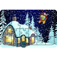 Yeni Yıl 24 Parça Ahşap Çocuk Puzzle Yapboz Model 4