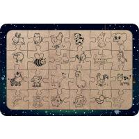 Yeni Yıl 24 Parça Ahşap Çocuk Puzzle Yapboz Model 5