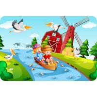 Kayıktaki Çocuklar  54 Parça Ahşap Çerçeveli Puzzle Yapboz