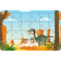 Anne Vebebekdinozorlar 24 Parça Ahşap Çocuk Puzzle Yapboz Model 2