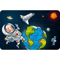 Astronot ve Dünya Çubuk Ahşap Çocuk Puzzle Yapboz
