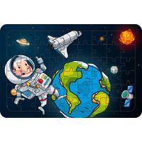 Astronot ve Dünya 54 Parça Ahşap Çocuk Puzzle Yapboz