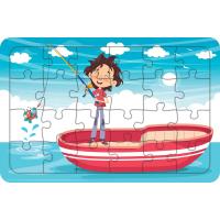 Balıkçı Çocuk 24 Parça Ahşap Çocuk Puzzle Yapboz