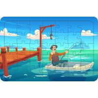Balıkçı Amca 35 Parça Ahşap Çocuk Puzzle Yapboz