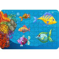 Balıklar Model8 108 Parça Ahşap Çocuk Puzzle Yapboz