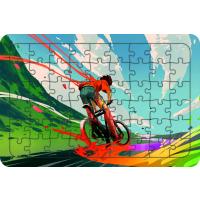Bisikletli Çocuk 54 Parça Ahşap Çocuk Puzzle Yapboz