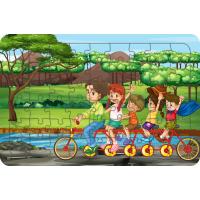 Bisiklet Turu 54 Parça Ahşap Çocuk Puzzle Yapboz