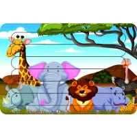 Hayvanlar Çubuk Ahşap Çocuk Puzzle Yapboz 19
