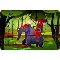 Koltuklu Fil Amca Çubuk Ahşap Çocuk Puzzle Yapboz