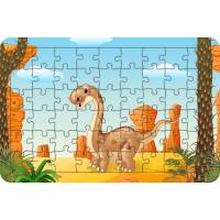 Dinozor Stegosaurus 54 Parça Ahşap Çocuk Puzzle Yapboz