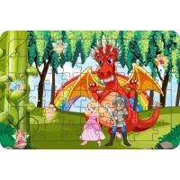 Ejderha ve Savaşcı 54 Parça Ahşap Çocuk Puzzle Yapboz Model 1