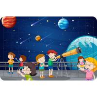 Gökyüzünü İnceliyoruz 108 Parça Ahşap Çocuk Puzzle Yapboz Model 1