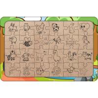 Goril ve Kurbağa 24 Parça Ahşap Çocuk Puzzle Yapboz