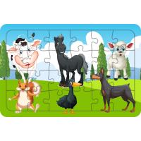 Hayvancıklar 24 Parça Ahşap Çocuk Puzzle Yapboz Model 3