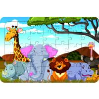 Hayvanlar 35 Parça Ahşap Çocuk Puzzle Yapboz Model 19