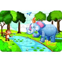 Hayvanlar 35 Parça Ahşap Çocuk Puzzle Yapboz Model 9