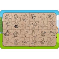 Hayvanlar ve Sayılar 24 Parça Ahşap Çocuk Puzzle Yapboz