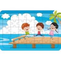 İskeledeki Çocuklar 35 Parça Ahşap Çocuk Puzzle Yapboz