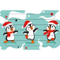 Küçük Penguenler Çubuk Ahşap Çocuk Puzzle Yapboz Model 1