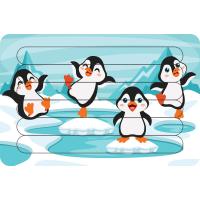 Küçük Penguenler Çubuk Ahşap Çocuk Puzzle Yapboz Model 3