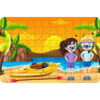 Kano Gezisi 108 Parça Ahşap Çocuk Puzzle Yapboz