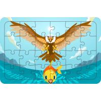 Kartal ve Balık 24 Parça Ahşap Çocuk Puzzle Yapboz