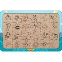 Kartal ve Balık 24 Parça Ahşap Çocuk Puzzle Yapboz
