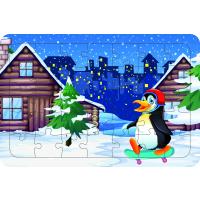 Kayakcı Penguen 35 Parça Ahşap Çocuk Puzzle Yapboz