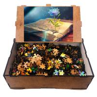 Kitap ve Çiçek 500 Parça Ahşap Puzzle Yapboz