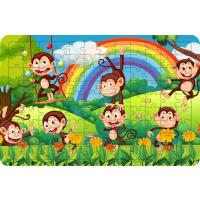 Maymunlar Alemi 108 Parça Ahşap Çocuk Puzzle Yapboz