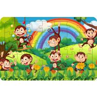 Maymunlar Alemi 35 Parça Ahşap Çocuk Puzzle Yapboz