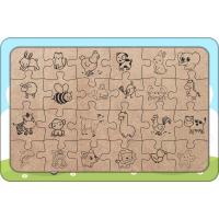Okula Gidiyoruz 24 Parça Ahşap Çocuk Puzzle Yapboz