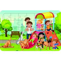 Parktaki Çocuklar 35 Parça Ahşap Çocuk Puzzle Yapboz Model 5