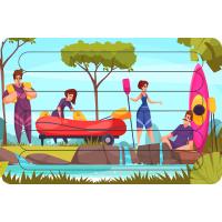Rafting Zamanı Çubuk Ahşap Çocuk Puzzle Yapboz