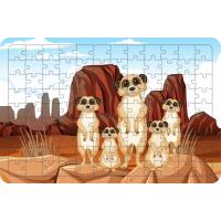 Rakunlar 108 Parça Ahşap Çocuk Puzzle Yapboz