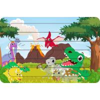 Sevimli Dinozorlar Çubuk Ahşap Çocuk Puzzle Yapboz Model 2