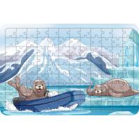 Sevimli Foklar 108 Parça Ahşap Çocuk Puzzle Yapboz Model 1