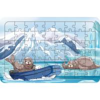 Sevimli Foklar 54 Parça Ahşap Çocuk Puzzle Yapboz Model 1