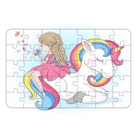 Sevimli Unicorn 35 Parça Ahşap Çocuk Puzzle Yapboz Model 2