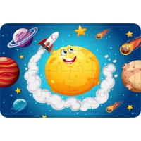 Uzay  24 Parça Ahşap Çerçeveli Puzzle Yapboz