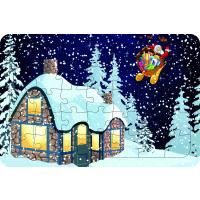 Yılbaşı 35 Parça Ahşap Çocuk Puzzle Yapboz Model 4